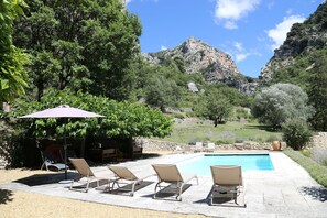 Pool area with a view