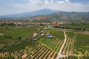 View from the above with Etna in the background