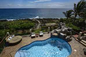 View of pool from upper deck