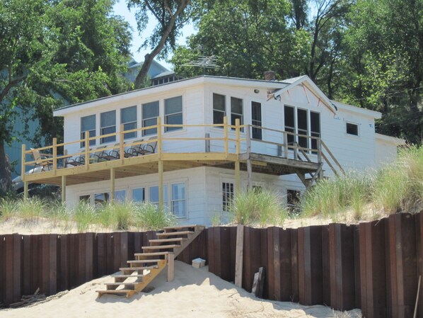 View of cottage from the beach.