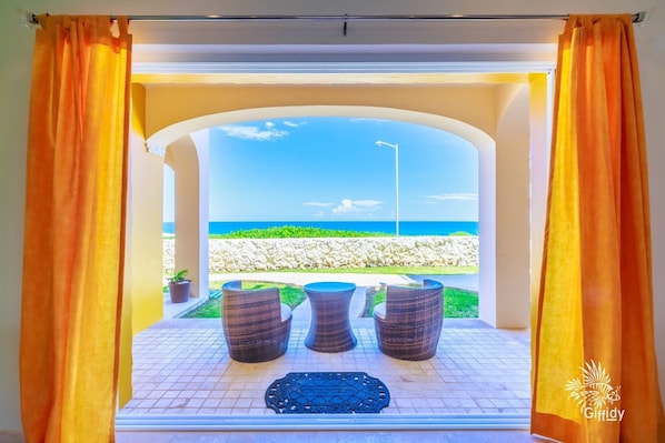 Overlooking the ocean from your shaded terrace