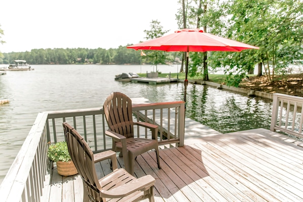 deck/pier combination on the water only a few steps from the house