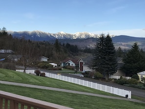 Stunning view of the mountains from the deck.