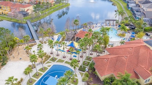 Aerial view of the Terra Verde club house pool and amenities