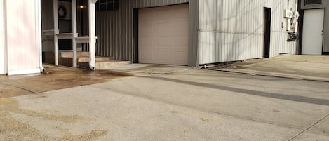 Exterior to show parking and location of front door.