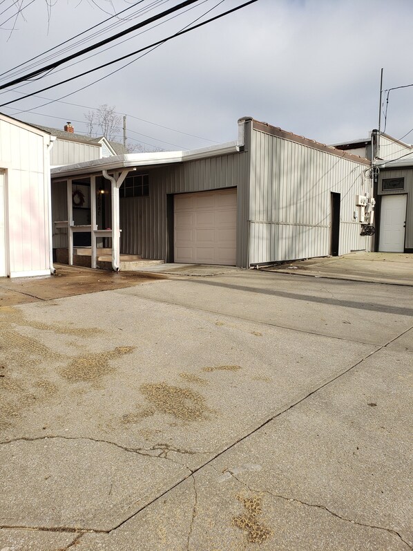 Exterior to show parking and location of front door.