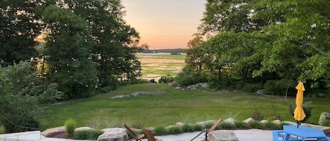 Brand new patio with panoramic view of our lawn and miles of beautiful marshes