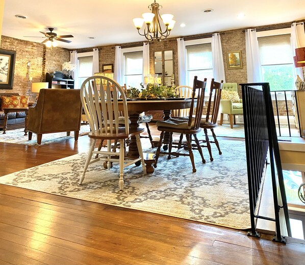 Open concept living and dining area 