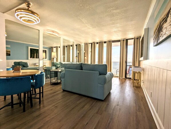 Beach View Living and Dining Area