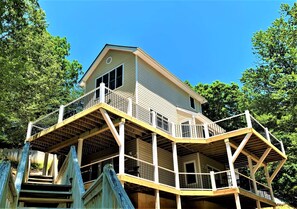 Back of house showing both new decks.