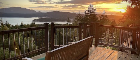 Stunning sunsets overlooking the village of Eastsound and the San Juan Islands.