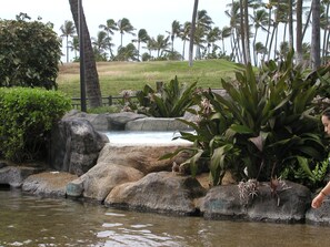 One of three relaxing spas, this one secluded  and with a view of the ocean 