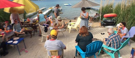 The patio is perfect for a summer time BBQ.