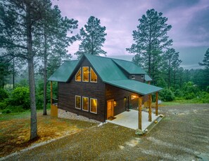 Drive Up View of the Cabin - Carport, driveway pull thru