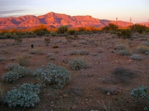 Superstition Mountain Range view from backyard