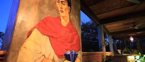 Our beautiful Frida Kahlo mural painted for us by amazing muralist Aline Lobo.