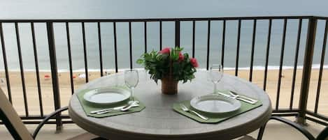 Enjoy a lovely meal overlooking the ocean. 