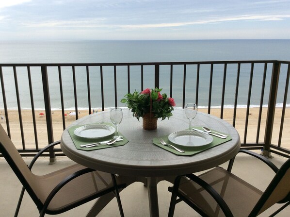 Enjoy a lovely meal overlooking the ocean. 
