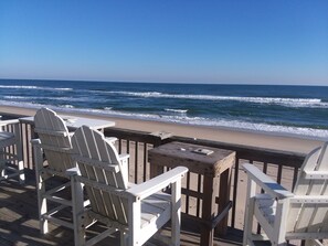 Dolphin watching and beautiful views from the deck.