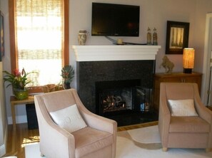 Granite gas fireplace