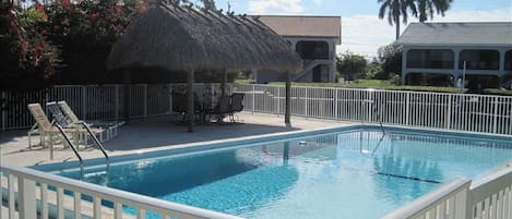 Beautiful pool and tiki hut at Clearwater