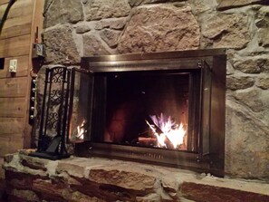Fox Tail Chalet Wood Buring Fireplace