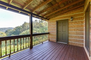 Back Deck with lake view; door leads to sunroom