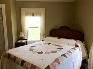North bedroom ~ queen bed with luxurious sheets. 