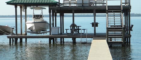 Unique 2 story dock on the water!