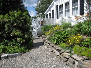 Deck from driveway (drive has room for 2 cars)