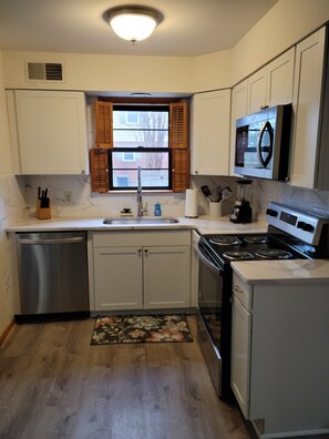 Updated kitchen with quartz counter top