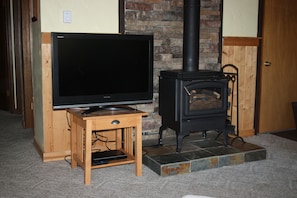 Newly added -- flat screen tv and propane heating stove!