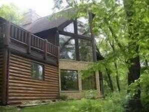 Exterior Back, The Galena Log Home, Galena IL - Vacation Rental Home