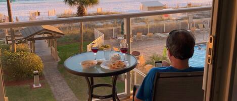 Enjoy the amazing sunsets over the Gulf of Mexico right from your balcony!