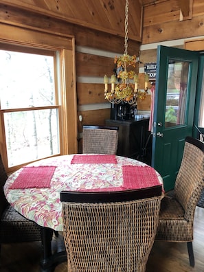 Dining area between the kitchen and living room.