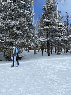 Short walk to slope!