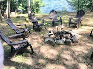 Bonfire Area overlooking AuTrain Lake