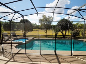 West facing, Private swimming pool with SPA back to conservation