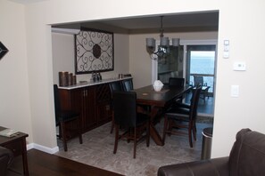 Kitchen table with buffet. 