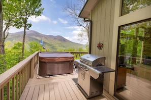 Gas grill for a quick meal and then maybe a dip in the hot tub.