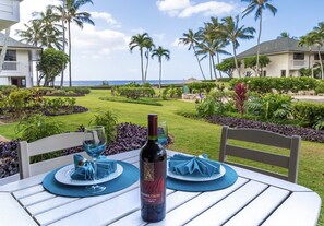 Enjoy your cocktail on the serene lanai.

