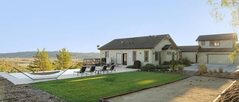 New bocce ball court and lawn area