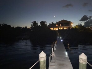 Night fishing off the dock is always an adventure