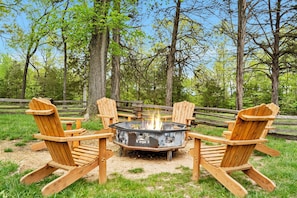 One of several firepits with free fire wood