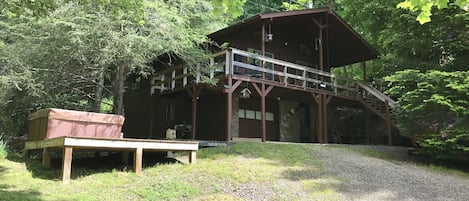 Cabin Get Away Overlooking Mount Mitchell NC.  Stairs inside and outside.