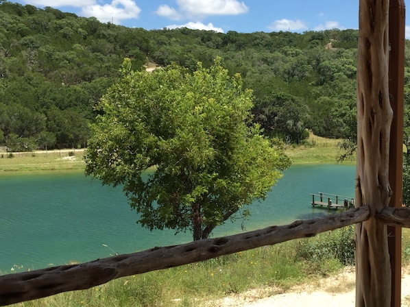 View of private lake from porch