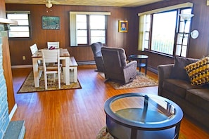 Living Room and Dining Room with water views on the second floor!