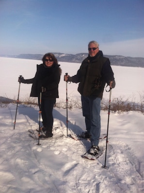 Snowshoeing at Hok-Si-La Park.  Request snowshoes at time of reservation.