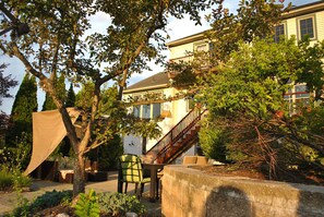 Backyard view of the house