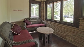 Front Porch - weather tight with seating for 4,